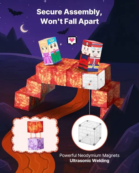 Blocos magnéticos 100 PCS Dark Castle Set STEM Montessori Brinquedos sensoriais