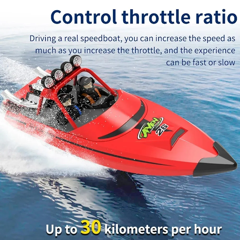 Barco TURBOJET TX725 de 2,4G, bomba de alta velocidad TY725, barco a reacción con Control remoto, barco de juguete con alarma de batería baja para regalo para niños y adultos