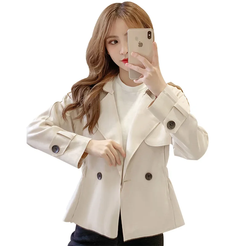 New Temperament Fashion Women\'s Casual Basic Design Elegant Casual Lapel Long Sleeve Streets Trench Vintage Coat Clothes