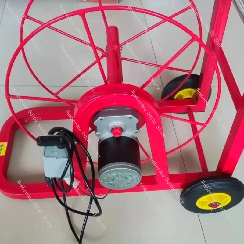 Heavy Duty Electric Tricycle Automatic Hose Winder Soft Tube Bag Rolling Tool Water Hose Reel Organizer Rack Portable Coil