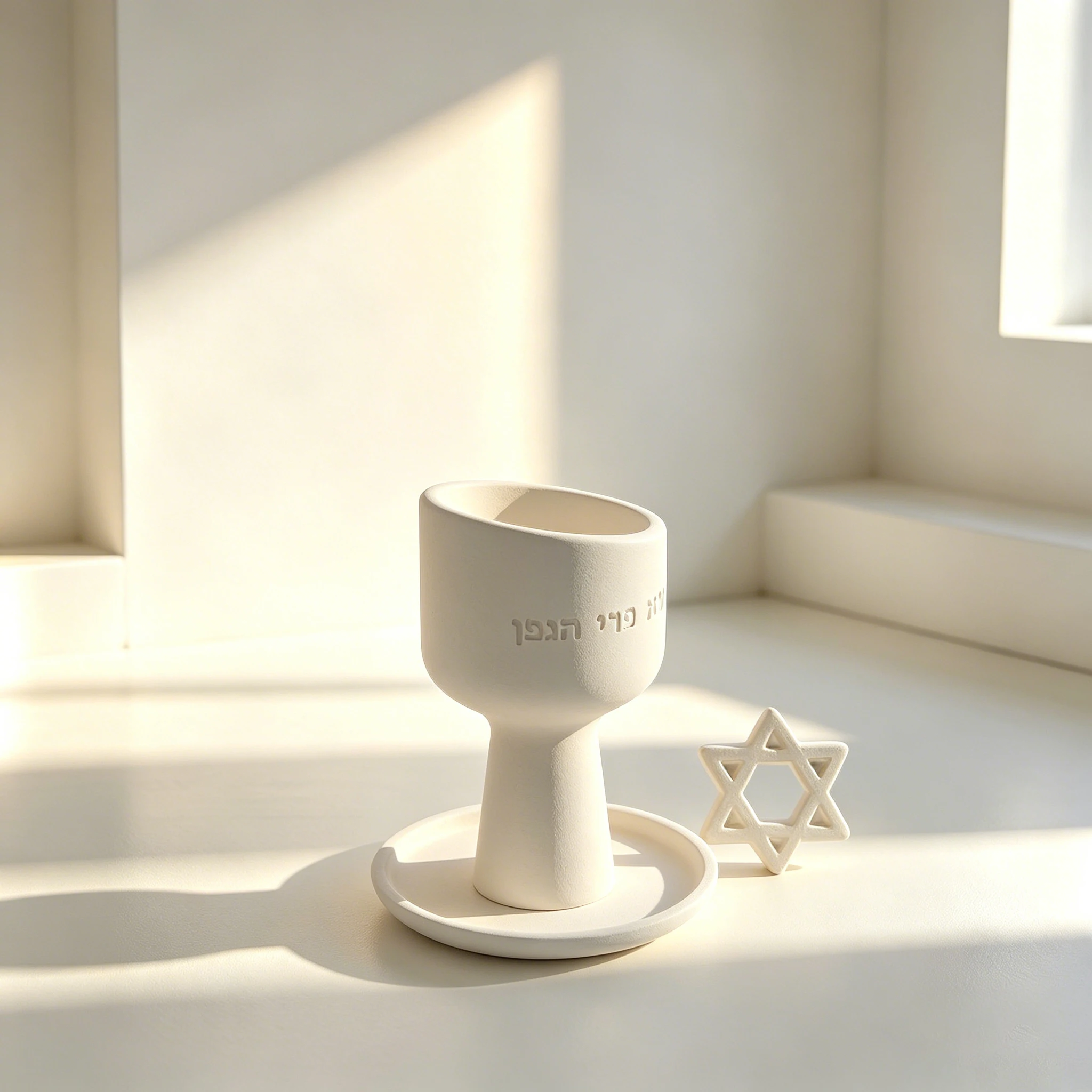 

Kiddush Cup Silicone Mold with Hebrew "Borei Pri HaGafen" Blessing, Shabbat & Jewish Holiday Wine Cup Mold