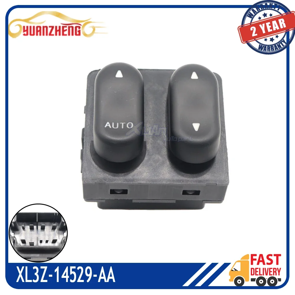 XL3Z-14529-AA Front LH Left Driver Side Power Window Door Switch Button For Ford F150 F250 Truck w/ 2 door 1999-2002 SW7091