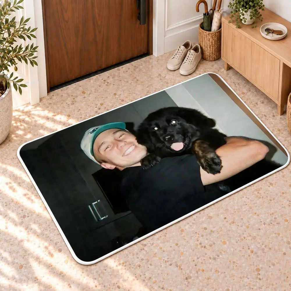 Handsome D-Drew Starkey Floor Mat Flannel Rug Soft Non Slip Door Mat For Bathroom Bedroom Kitchen Living Room Home Decor