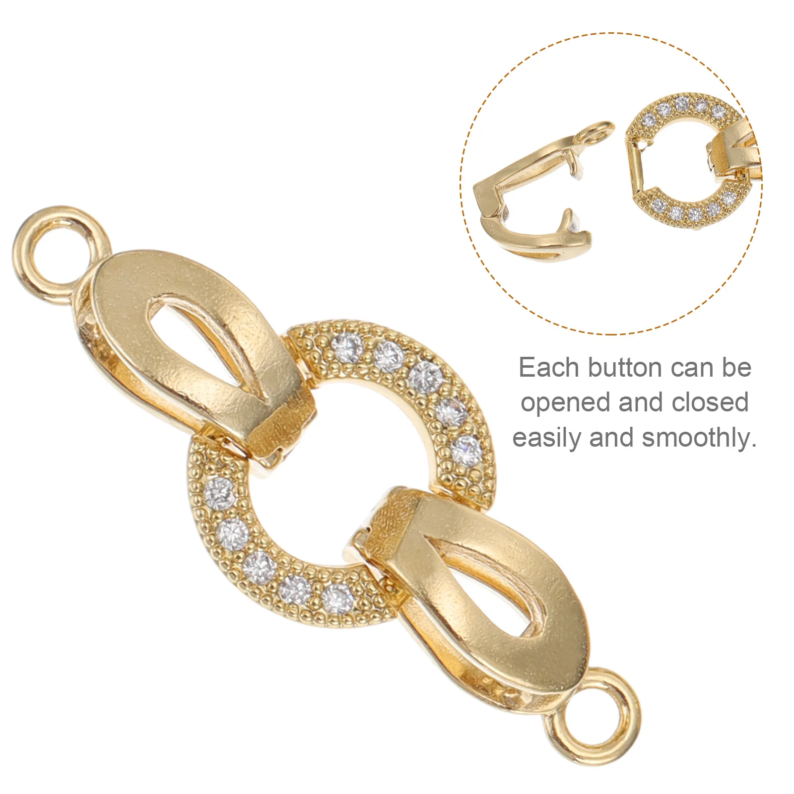 

18K Gold Plated Zircon Clasp DIY Jewelry Making Supplies Copper Hook Magnetic Buckle Bracelet Necklace Connector Elegant Design