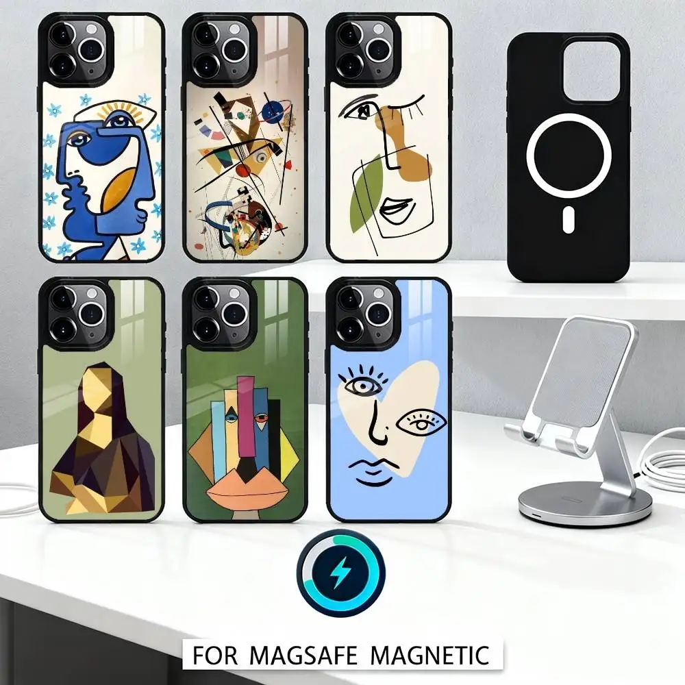 

P-Picasso A-Abstract A-Art P-Painting Phone Case For iPhone 17,16,15,14,13,12,Pro,Max For Magsafe Magnetic Wireless Charging