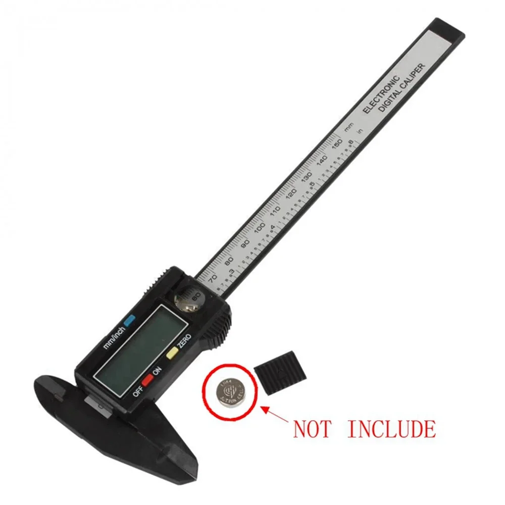 Calibrador Vernier electrónico Digital de fibra de carbono, pantalla LCD de 4 pulgadas y 6 pulgadas, Micrómetro de medición de 0-100mm / 0-150mm