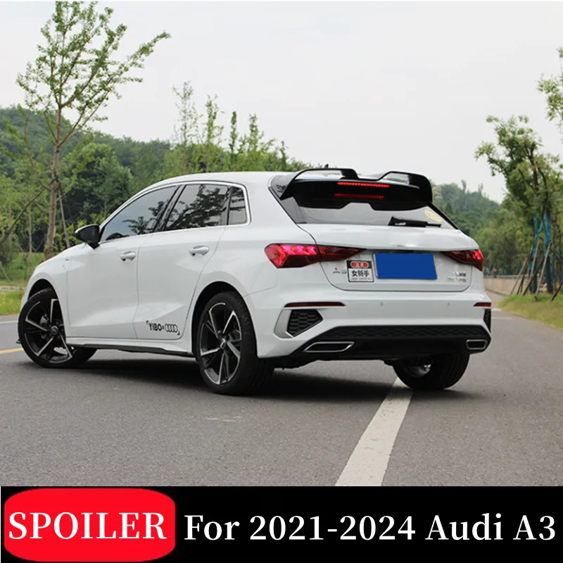 

Для 2021 2022 2023 2024 Audi A3 S3 8V углеродный глянцевый черный ABS задний багажник автомобильный спойлер Крылья тюнинг внешние аксессуары