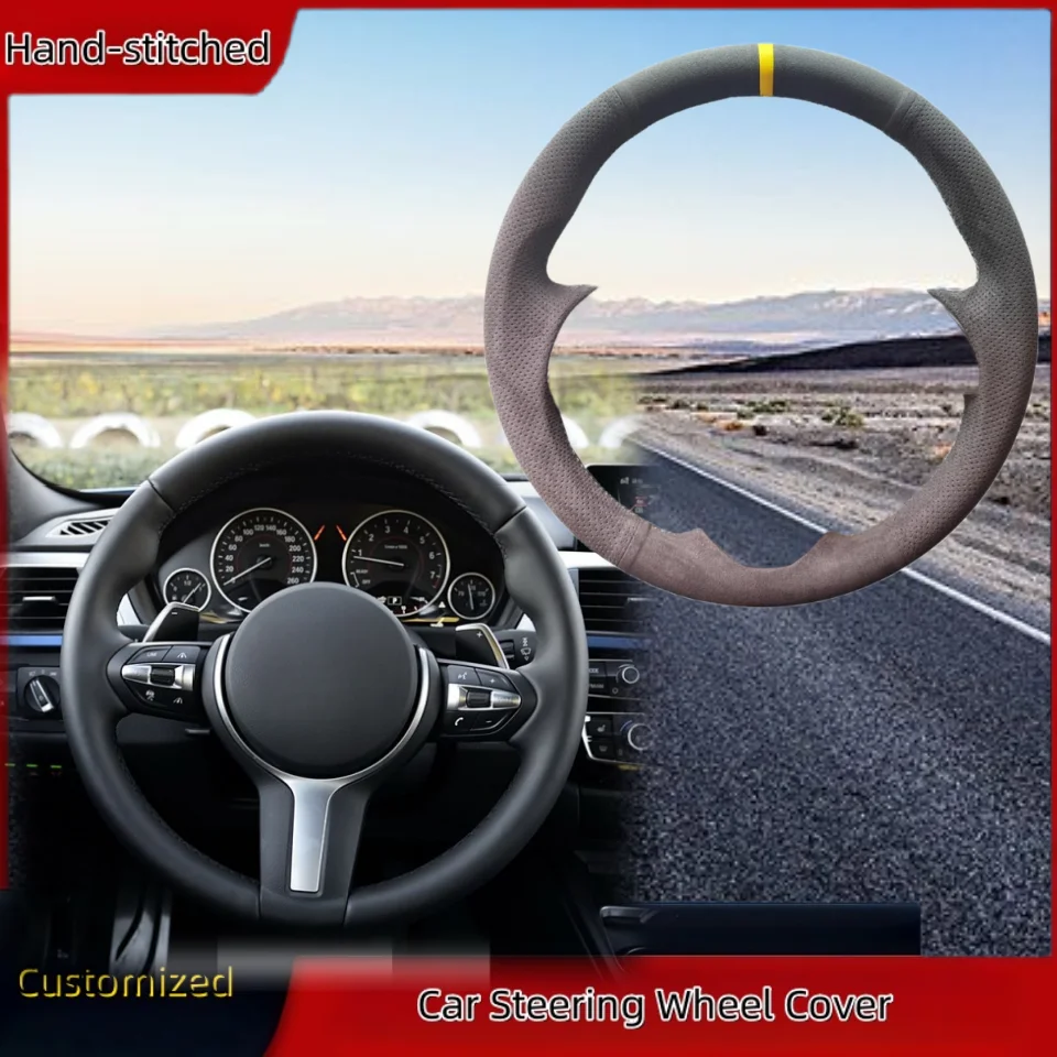 

Hand-stitched Suede Leather Steering Wheel Cover For BMW F87 M2 F80 M3 F82 M4 M5 F12 F13 M6 F85 X5 M F86 F33 X6 M F30 M Sport