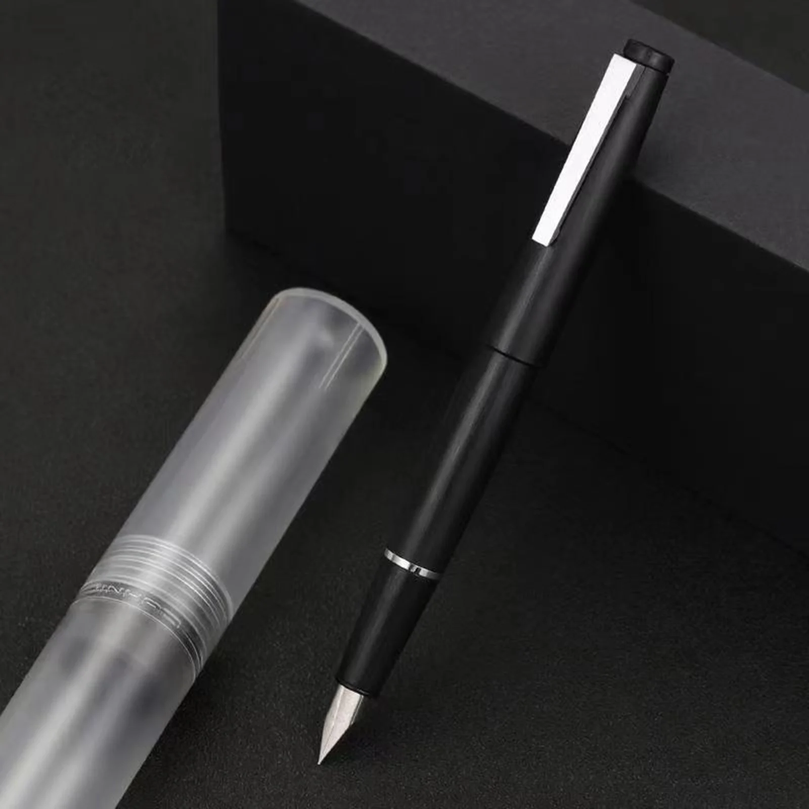 Imagem -04 - Jinhao 80 Series Fiber Black Fountain Pen Extra Fine 038 Milímetros Nib Escrita