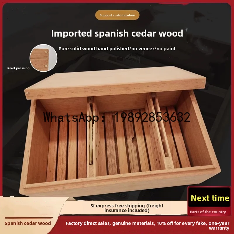 Cigar Moisturizer Cedar Wood Wake Eggplant painted Ecological Box Sealed Cigar Moisturizer