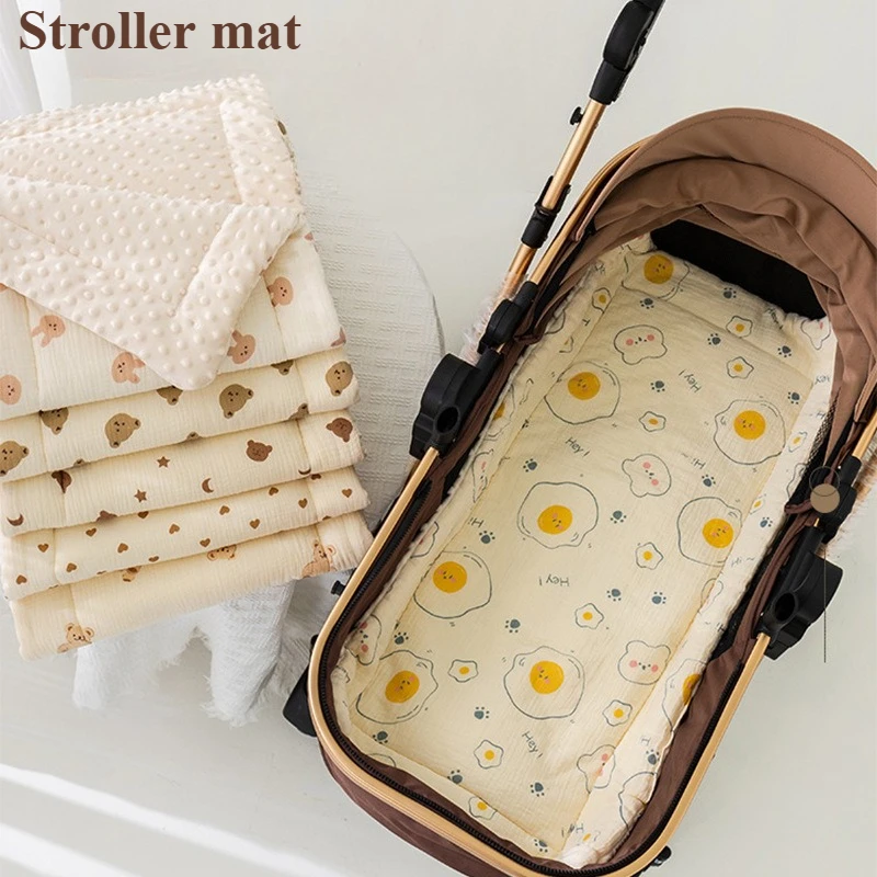 

Cute Cartoon Soft Stroller Seat Cushion for Infant Baby Universal Non-slip Newborn Stroller Seat Cover Cotton Cradle Mattresses