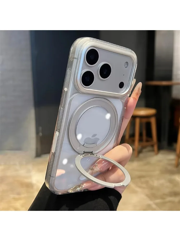 Luxuriöse Magnetring-Drehbare Faltbare Magnetische Standhülle für iPhone 18 17 16 15 14 13 Pro Max Rutschfester Rahmen Panzerhülle