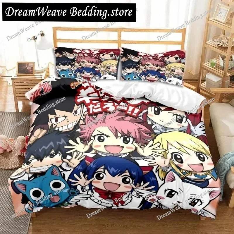 

Anime Fairy Tail 3D Duvet Cover with Pillow Cover Bedding Set Single Double Twin Full Queen King Bed Set for Bedroom Decor