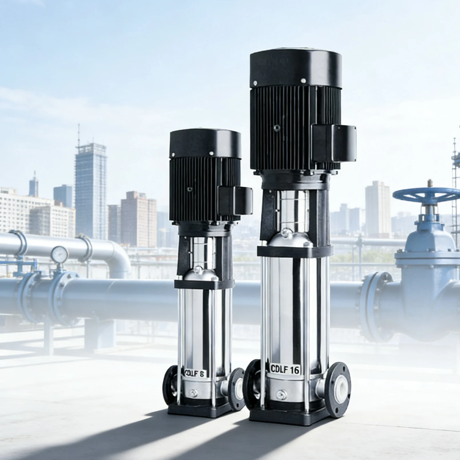 

CDLF Нержавеющая сталь 304 316, вертикальный многоступенчатый линейный центробежный насос для трубопровода, циркуляционный жокей-насос