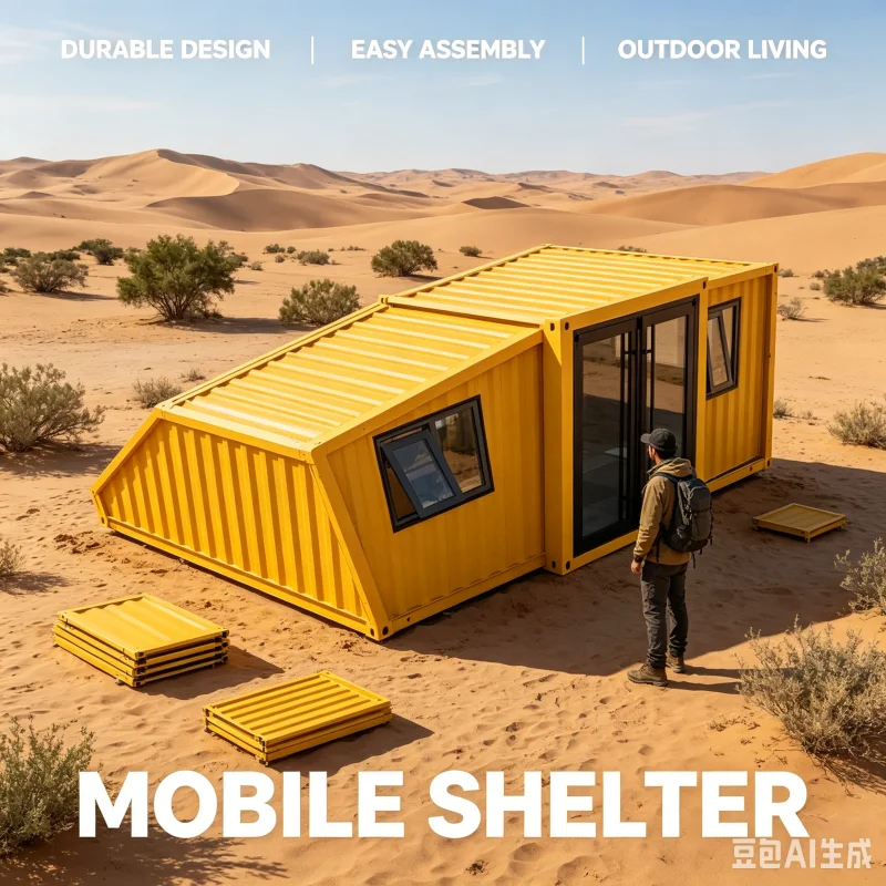 Heavy Duty Folding Container House With Fast Installation Designed For Remote Site Construction Housing Prefabricated Structure
