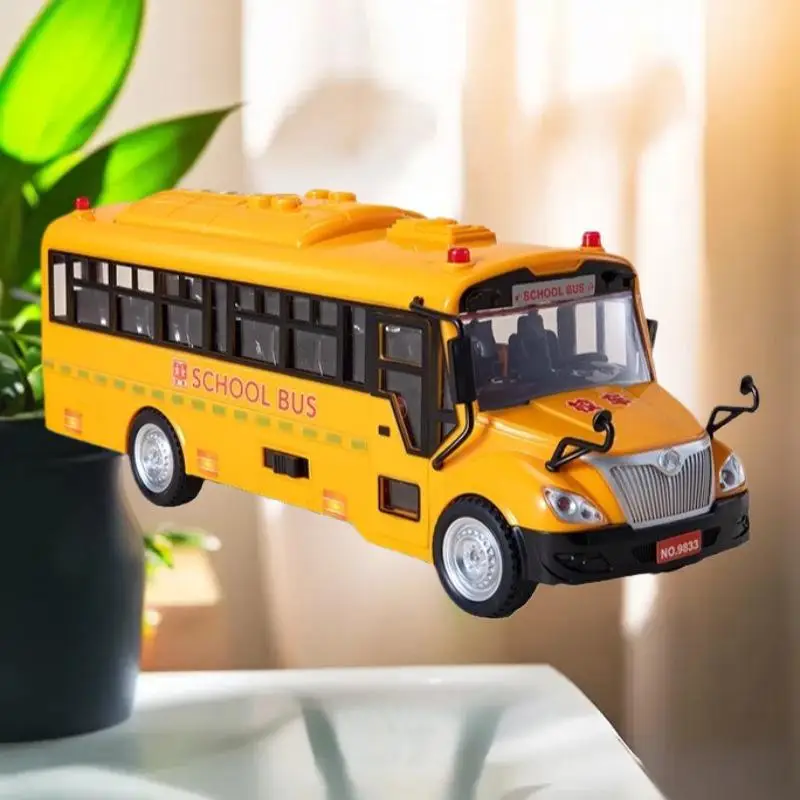 Boeiende traagheid schuifbus auto speelgoedset 1:30; Geluid, licht en muziek inbegrepen; Ideaal voor de geestelijke ontwikkeling van kinderen