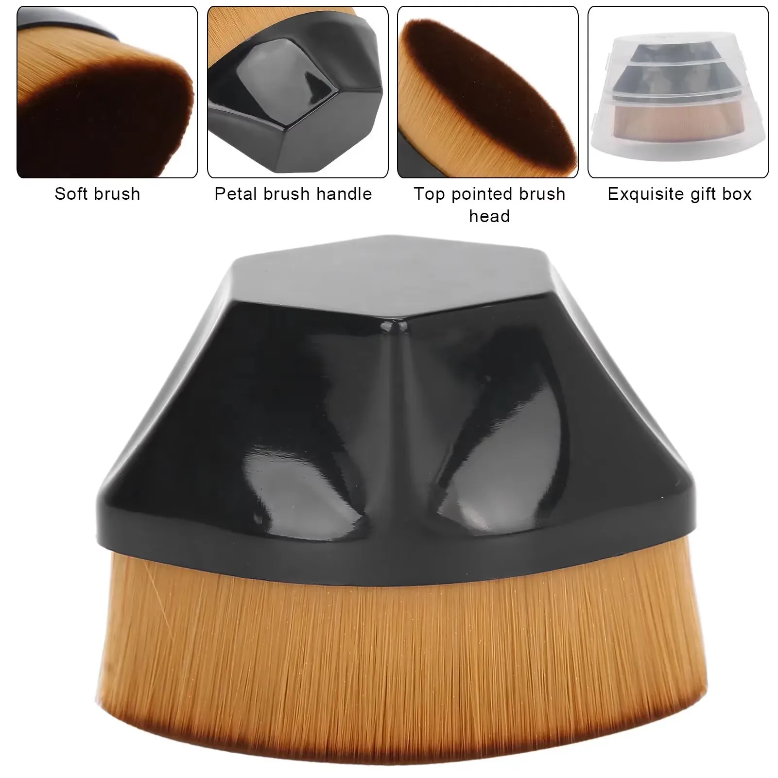 1/2/3/4pcs Large Seamless Makeup Brush No Powder Soft Quick Brush Marks Magic Foundation Brush Portable Storage Box Beauty Tools