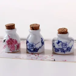 Vintage Peony gazza Pattern Liquid Glitter Powder Bottle Mini tazza portatile in ceramica con coperchio in legno per le donne