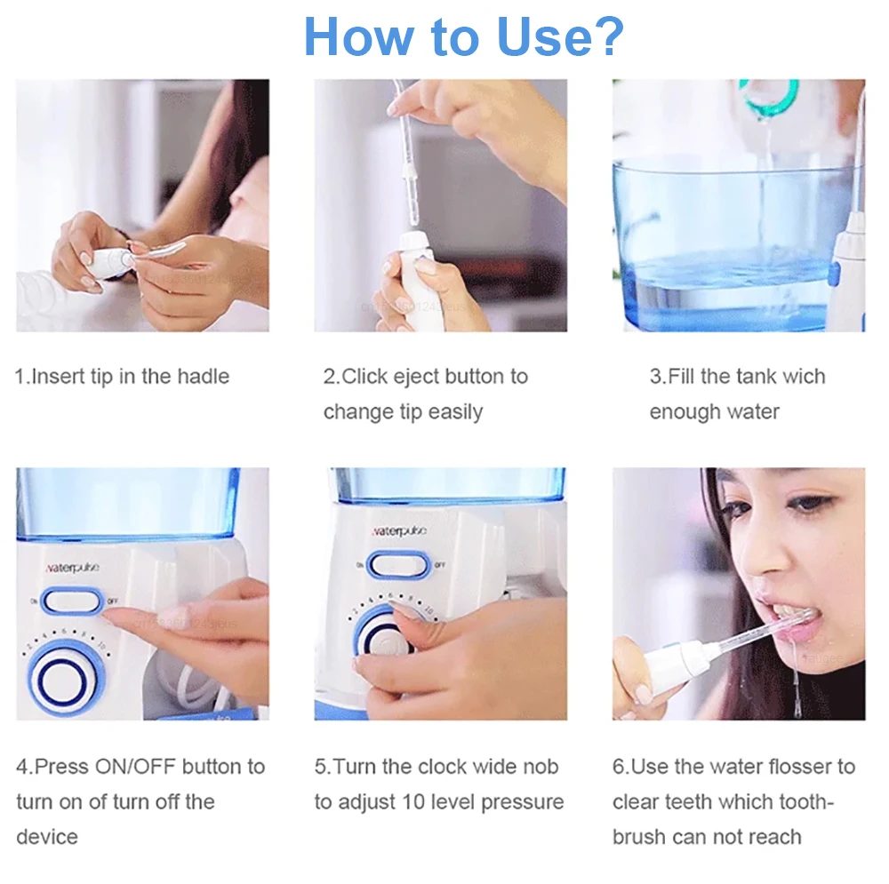 Munddusche Dental Wasser Flosser für Zähne Hochdruck Elektrische Dental Irrigator Wasser Flosser Mund Waschmaschine 800ML – Detail 10
