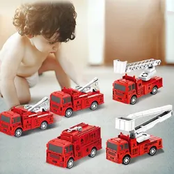 4 pezzi piccolo camion di rimbalzo per bambini tirare indietro scala antincendio giocattolo modello di auto auto educative