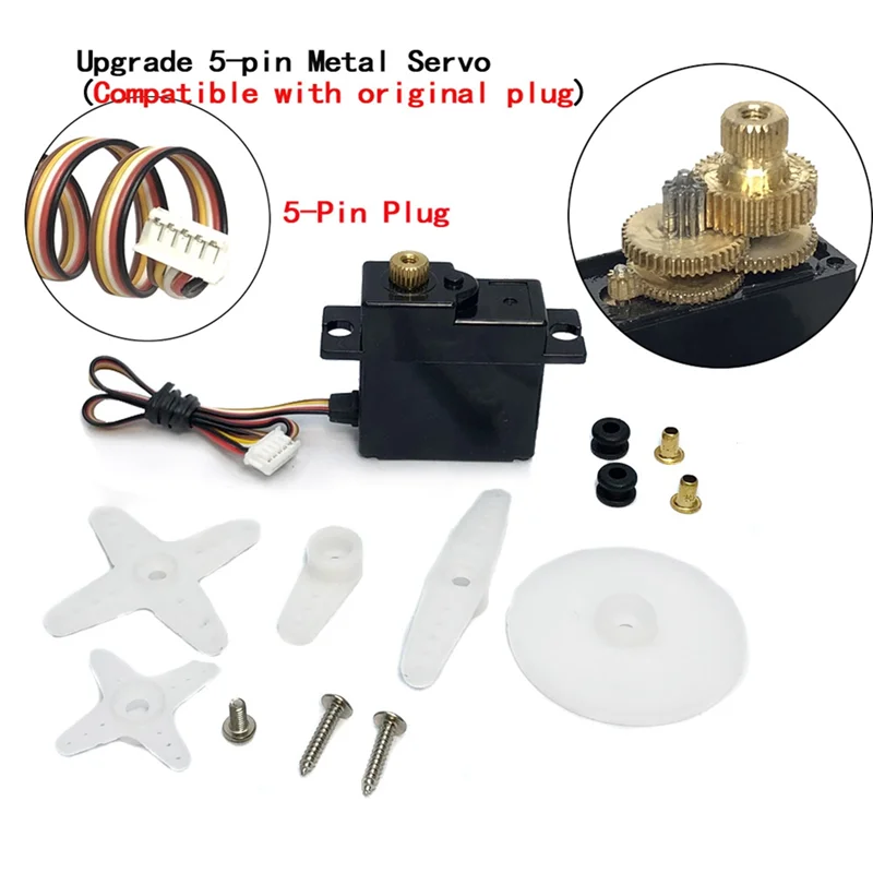 Servo ingranaggi in metallo con filo ODIES-5 per Wltoys 144001 144002 124018 124019 Parti di aggiornamento per auto RC