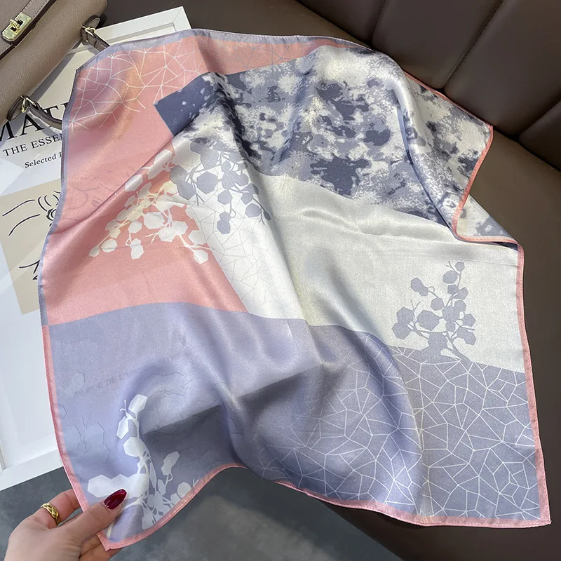 100% Silk 2023 Autumn Carriage Print  Scarves Female Popular Dustproof Kerchief Fashion  Sunscreen Shawls Korean Square Towel