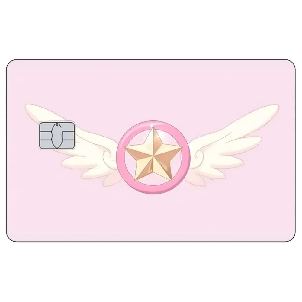 Stiker Kulit Kartu Kredit Bank Kartun Anime Lucu Tsukino Usagi Casing Penutup Stiker Kulit Film Pelindung Kartu Metro Berperekat