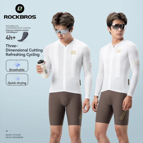 Imagen 2 del producto ROCKBROS-Camiseta de ciclismo de manga larga, transpirable, ligera, de manga larga, ropa de bicicleta sin costuras de secado rápido