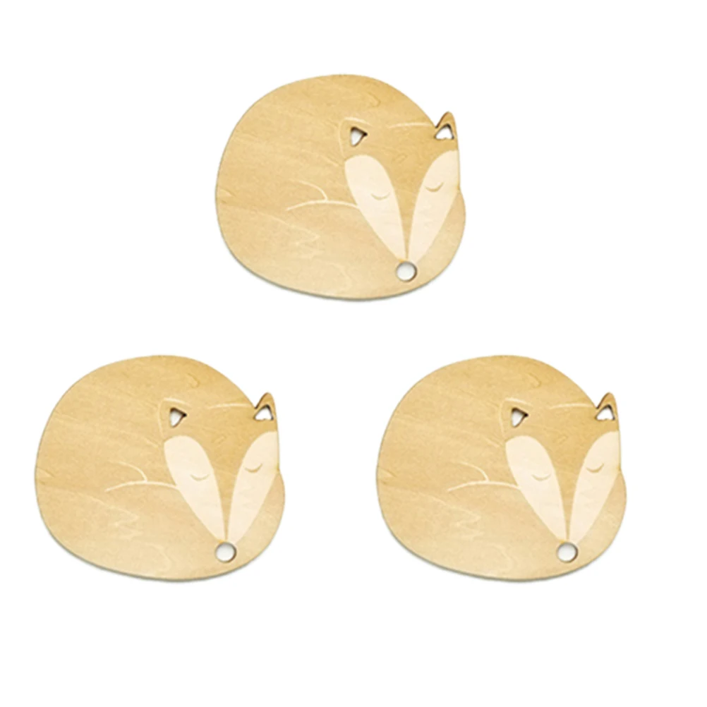 

3 Pcs Wooden Christmas Placemat Non-slip Mats Cup Coaster Round Coasters Cartoon