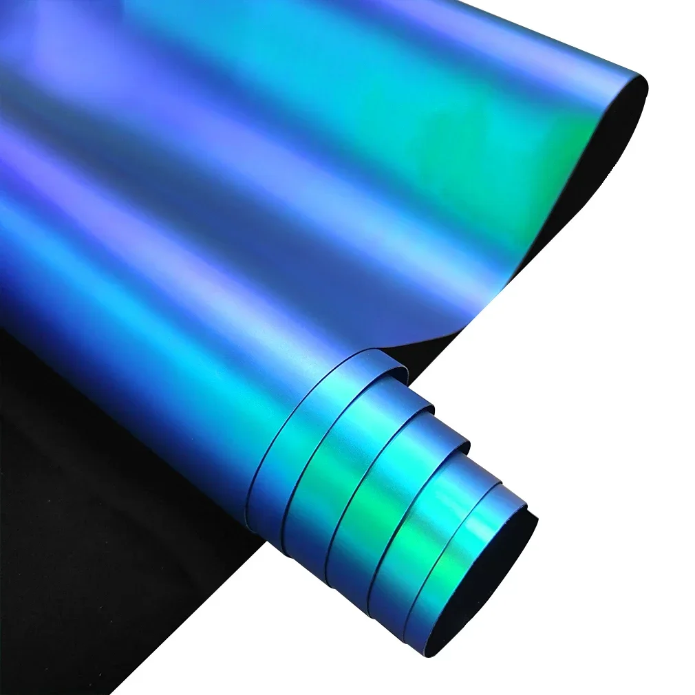 

Holographic Iridescent Mirrored TPU Faux Leather Laser Synthetic Leatherette Fabric Roll for Craft Garment Bag DIY Bow Sewing