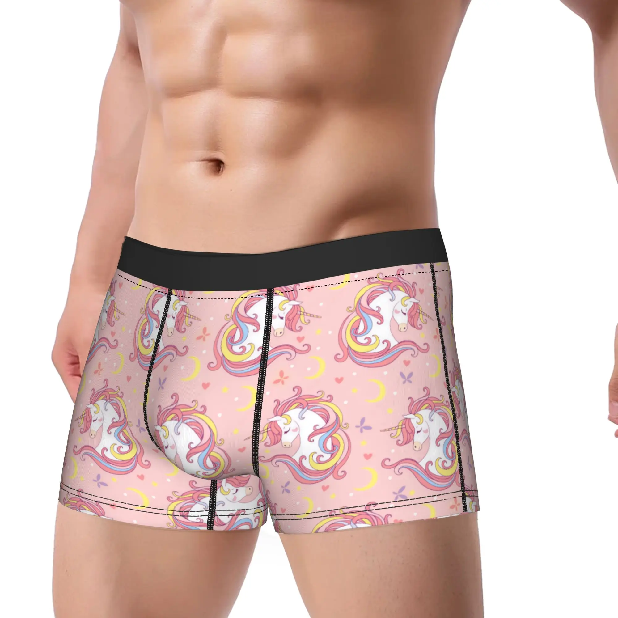Magic seamless pattern with unicorn Shorts Briefs  Underwear Trenky Men Classic Boxer Shorts Design Plus Size Underpants