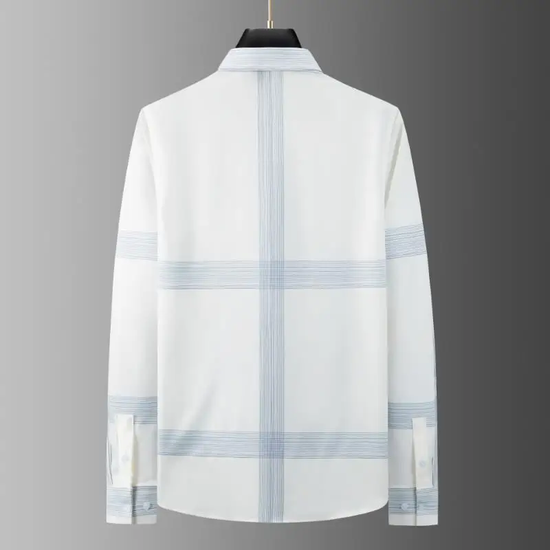 2025 Luxury Letter Printed Shirt Men Long Sleeve Slim Casual Shirts High-quality Banquet Party Tuxedo Social Camisa Masculina
