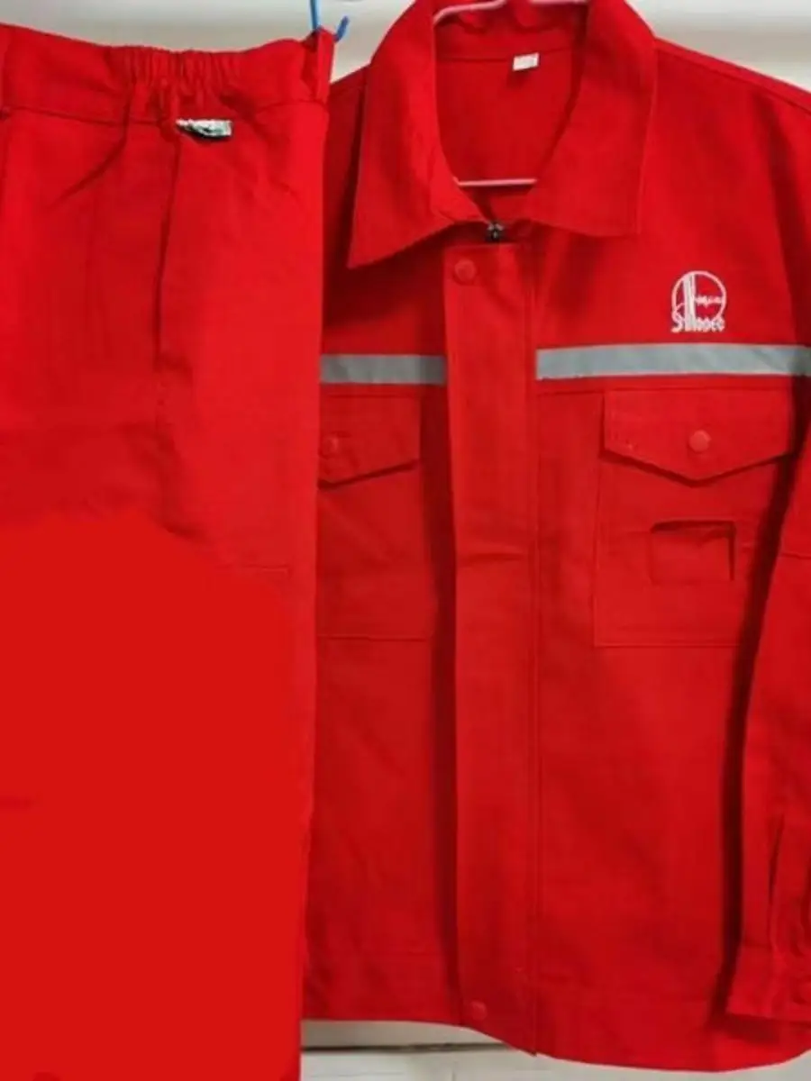 

Утолщенный рабочий костюм из чистого хлопка с длинными рукавами для мужчин: защитная одежда, огнестойкая, износостойкая, светоотражающая, для сварки