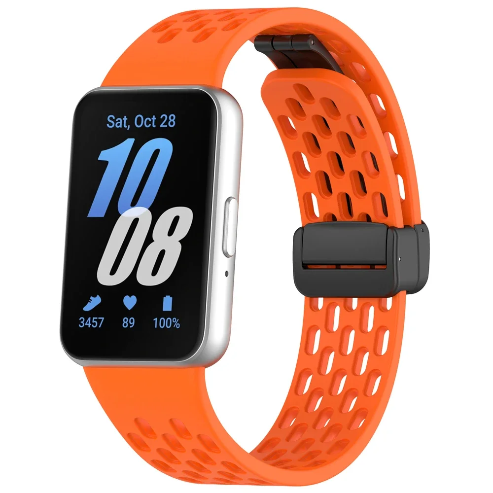 Magnetisches Sport-Silikonband mit D-Schnalle für Samsung Galaxy Fit 3 Fit3 SM-R390, Ersatzarmband, Armband, Zubehör – Detail 10