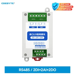 Modules réseau avec Port série pour PLC/écran tactile, 2 sorties de commutateur, surveillance, RS485 2DI + 2AI + 2DO MA01-AACX2220 ModBus RTU i/o