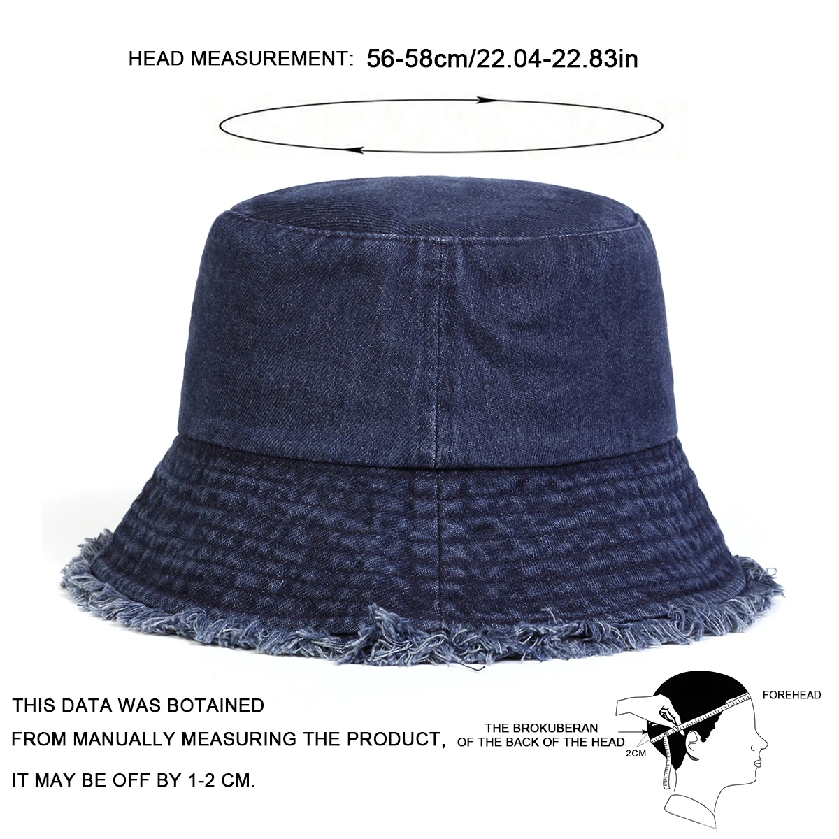 Unisex Light Board Edge Hole Denim Personality Bucket Hats Fishermen Caps Outdoor Casual Cap Sunscreen Hat