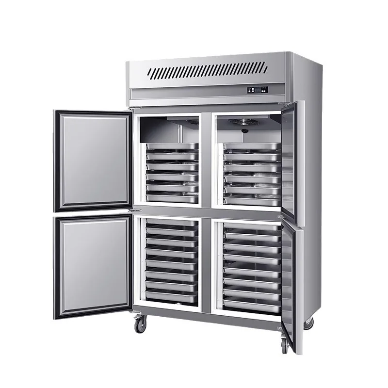 

Commercial four-door air-cooled plug-in refrigerator baking cake dough freezing quick-freezing vertical frost-free direct coolin