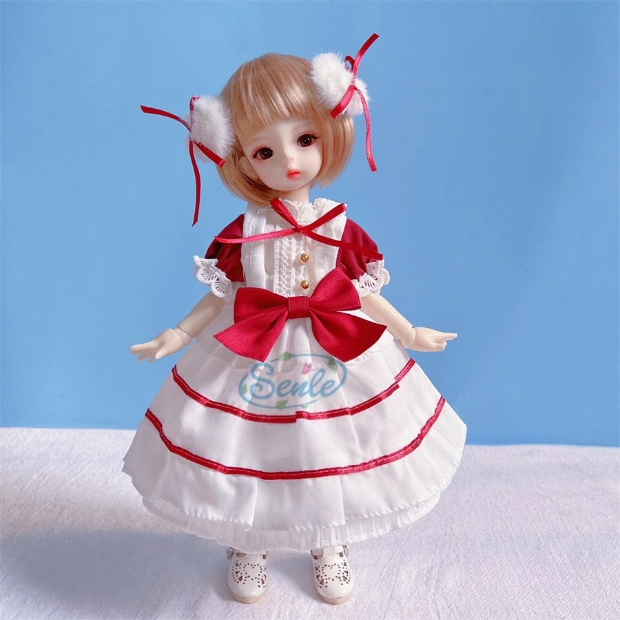 Nowy Zestaw Sukienki Lolita Gwieździsta Noc dla Lalki BJD 6-punktowej, Złote Koronkowe Wykończenie, Spódnica z Nadrukiem Nieba, Strój dla Lalek 30 cm, Akcesoria do Przebierania, Prezenty