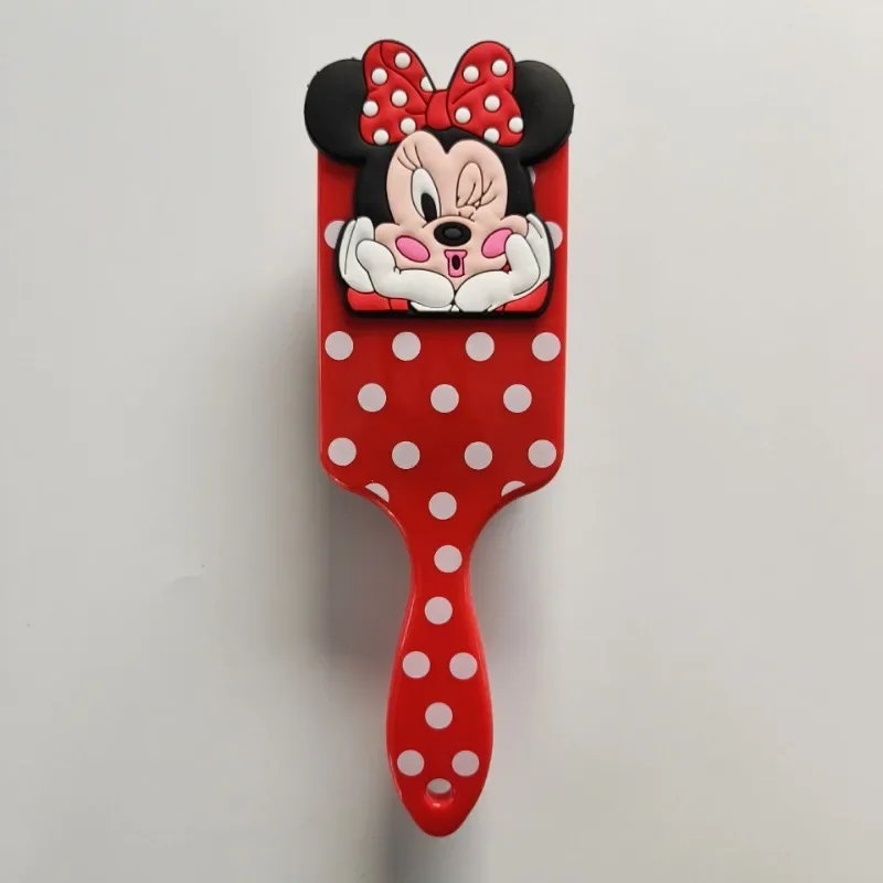 Peigne à coussin d'air Disney Minnie Mouse pour fille, brosse à cheveux de massage, outil de coiffure mignon et drôle, soins des cheveux, figure de dessin animé, cadeau de Noël