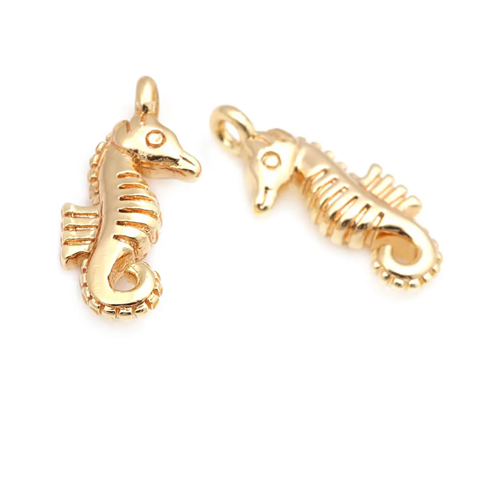 18K Gold Color Brass Hippocampus Charms Pendants High Quality Jewelry Making Supplies Necklace Earrings Findings Accessories