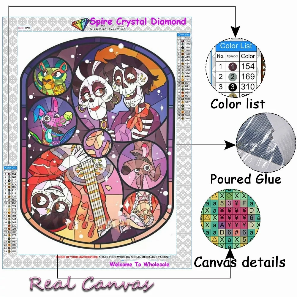 Diseny Cartoon Princess AB Diamond Painting Kits Embroidery Glass Art Kids Gift Mosaic Rhinestones Cross Stitch Home Decor New