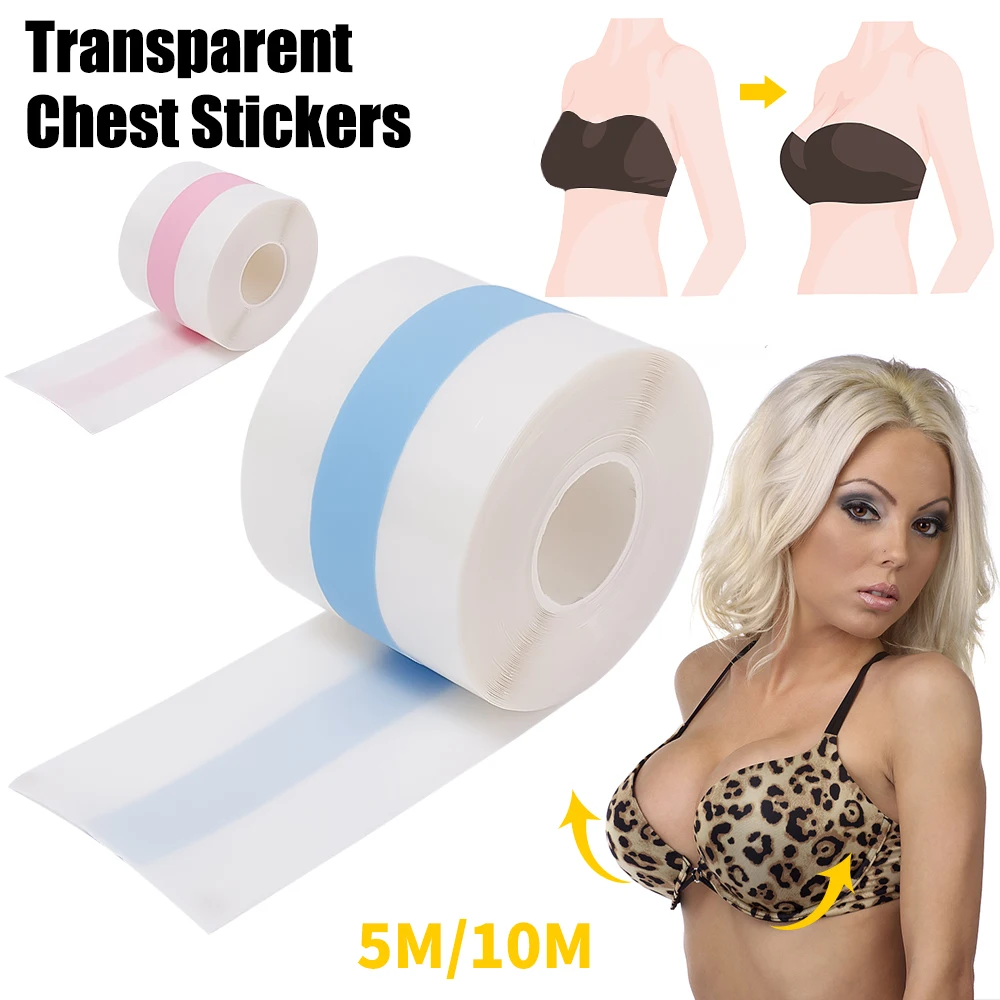 5/10M Waterproof Dress Tape Double-sided Secret Body Adhesive Lift Up Breast Bra Strip Safe Transparent Clear Lingerie Tape