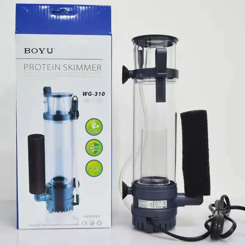 BOYU Protein Skimmer WG-310 WG310 8W 220-240V for 80-120L with pump marine fresh aquarium