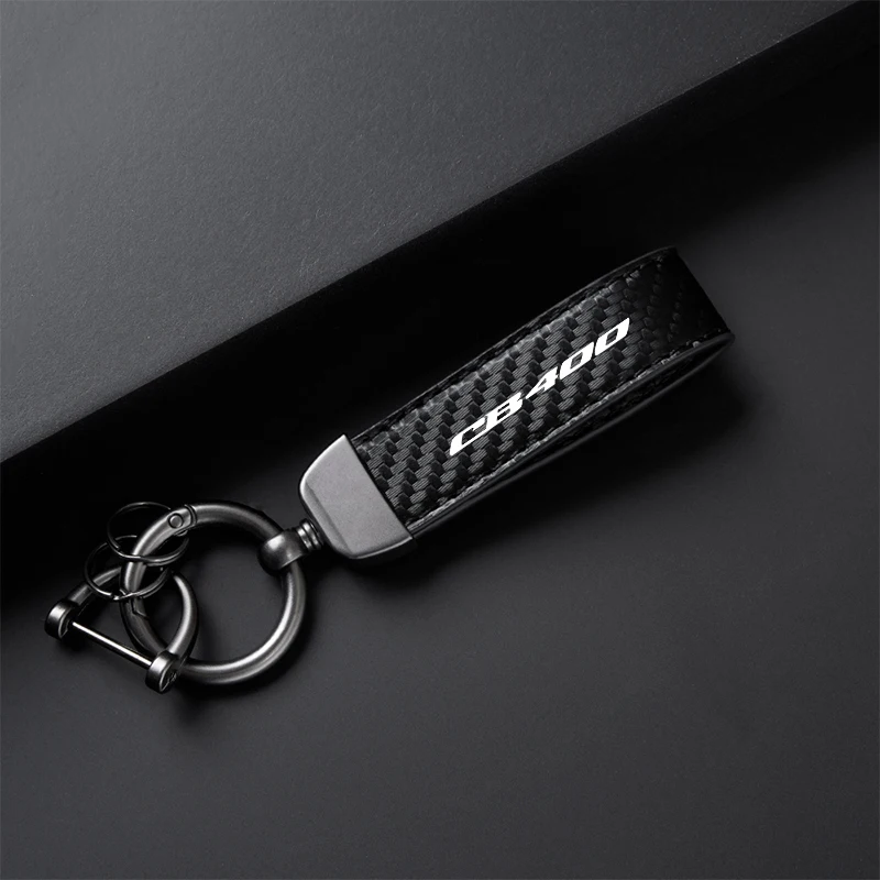 Leather Motorcycles keychain horseshoe buckle jewelry key chain For Honda CB400SF CB 400 CB400 1998-2020 Accessories