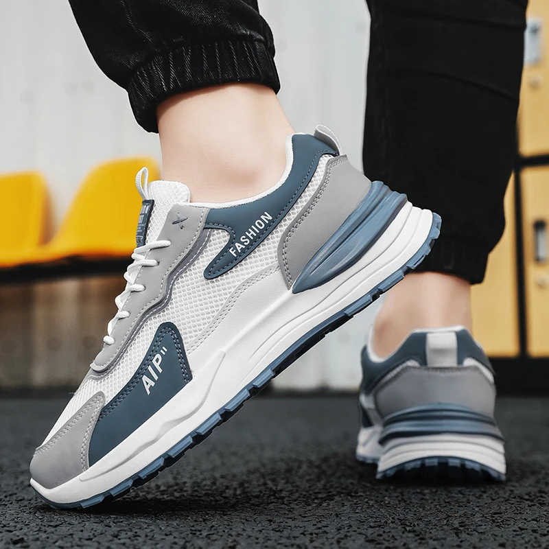

2025 Men's Spring New Running Mesh Tenis Masculino Anti Odor Strap Hiking Breathable Casual Sneakers Shoes Large Size 39-44