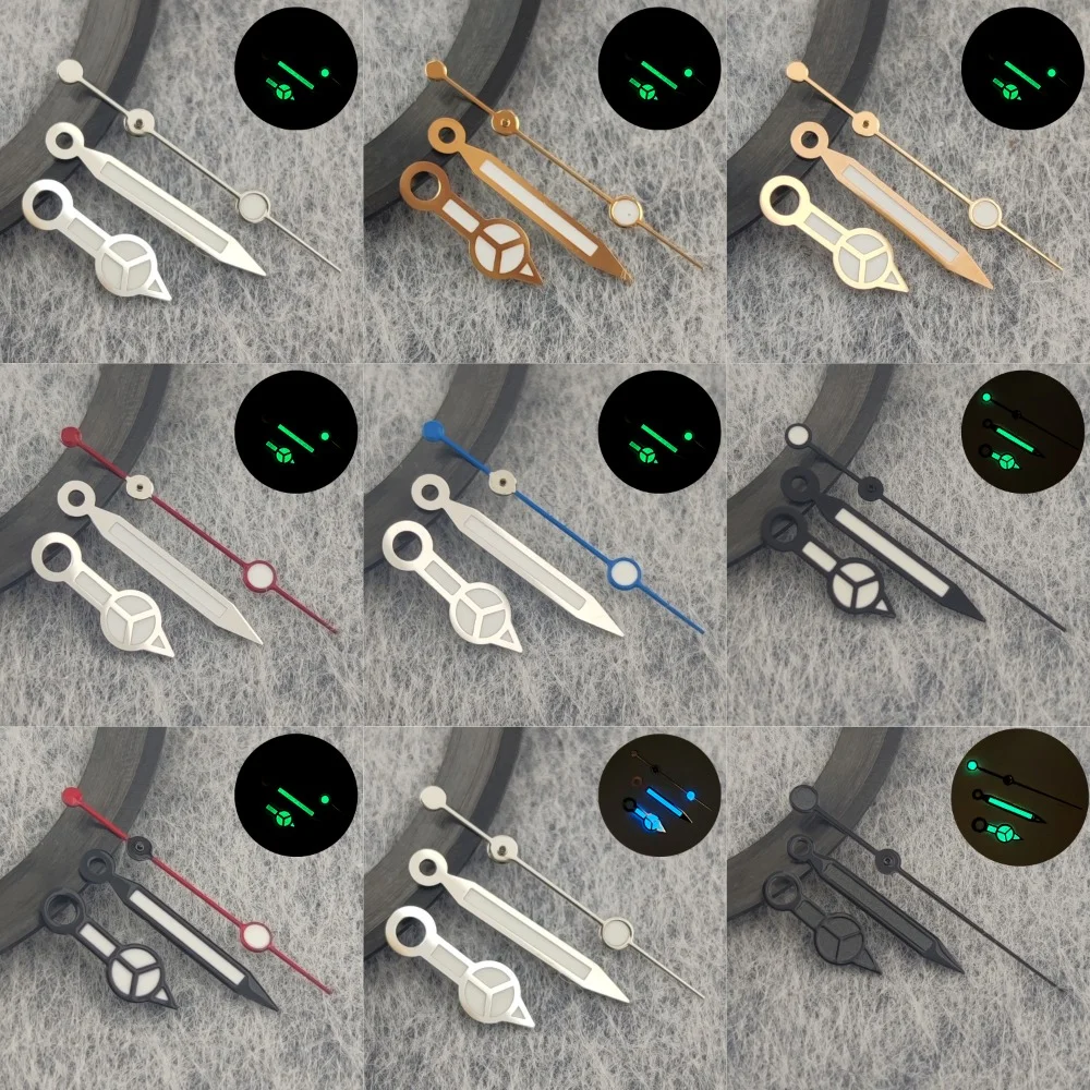 High Quality NH35 Hands Rose Gold Silver Watch Hands For NH35/NH36/4R/7S Movement Watches Pointers Green/Blue Luminous