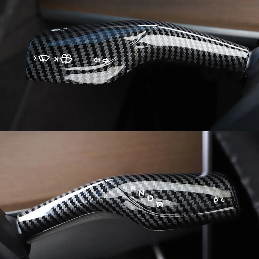 2pieces Color Gloss Black Carbon Fiber Appearance Car Decorative Accessories Safe And Reliable