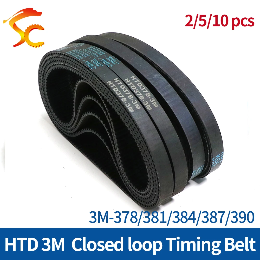 3D printers HTD3M Timing Belt length 378/381/384/387/390mm closed loop rubber Belt width 6/10/15mm Free Shipping