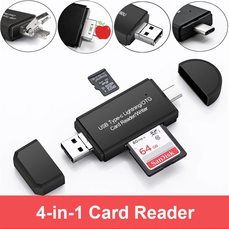 CoolFish USB 3 In 1 OTG Card Reader High-speed USB2.0 Universal OTG TF/SD for Android Computer Extension Headers