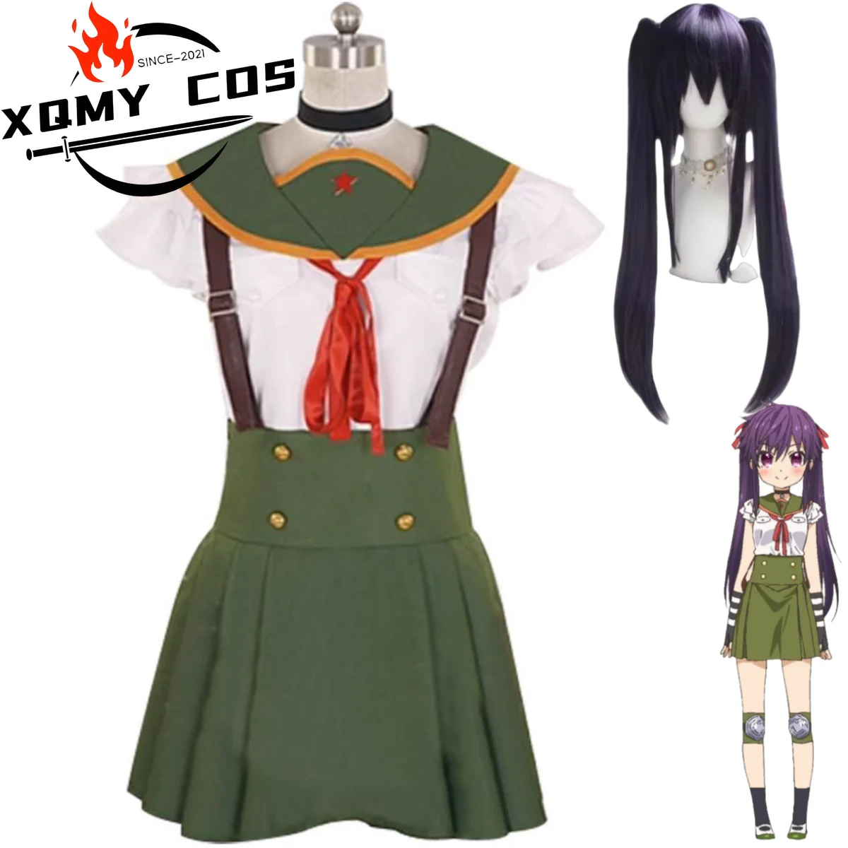 

XqAnime School-Live! Ebisuzawa Kurumi Cosplay Costume Japanese JK School Uniform Strap Dress Shirt Wig Woman Kawaii Campus Suit